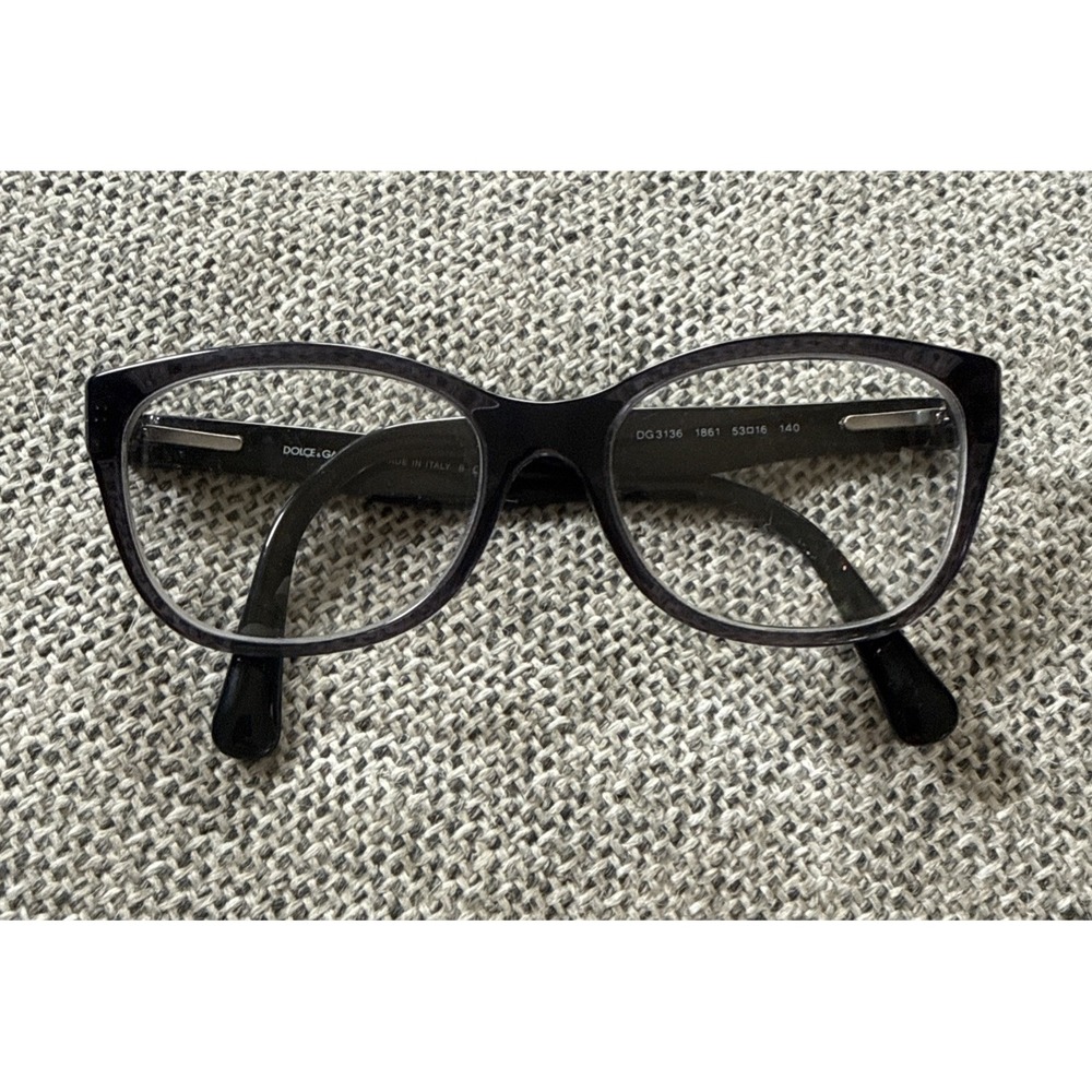 DOLCE & GABBANA DG 3136 1861 BLACK LEOPARD AUTHENTIC EYEGLASSES 53 – 16 – 140